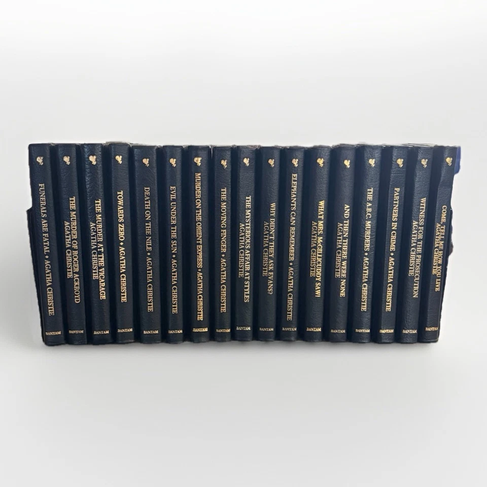 Vintage Agatha Christie Bantam  Gilt Deluxe Leather Mysteries Multiple Titles Foto 2 de 4