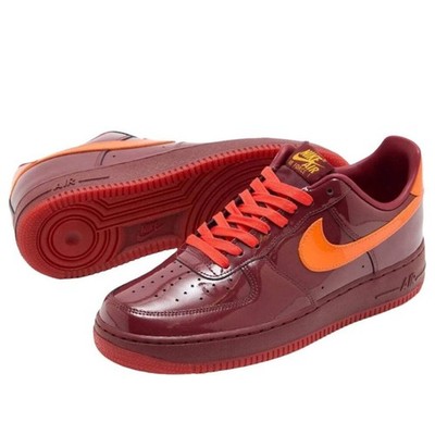 IO4489 601 Nike Air Force 1 Low Patent Leather Dark Team Red
