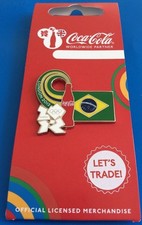 LONDON 2012 OLYMPICS COCA COLA Brazil FLAG PIN BADGE Japan 2020