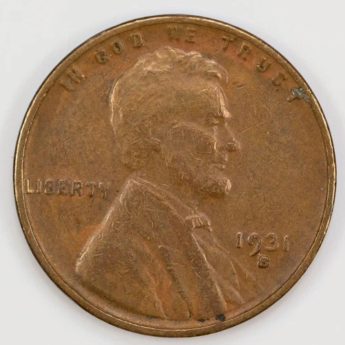 1931-S Lincoln Cent VG Wheat Penny 1c