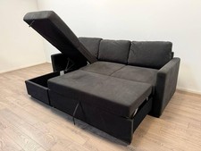 Reagan Fabric Left-Hand Corner Sofa Bed with Storage – Charcoal