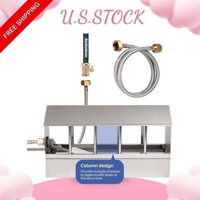 NEW Automatic Chicken Waterer Stainless Steel Poultry Dispenser Float Valve