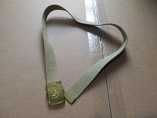 Vintage Boy Scouts of America BSA Canvas Belt with Brass Buckle TAN 32"