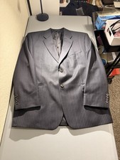 Lauren Ralph Lauren Men's 44R Gray Pinstripe Wool Cashmere Sport Coat Blazer