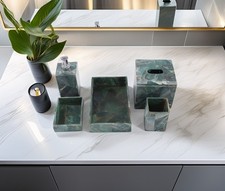 Onyx Bathroom Accessory Set Handmade Natural Gemstone Vanity D cor Lux