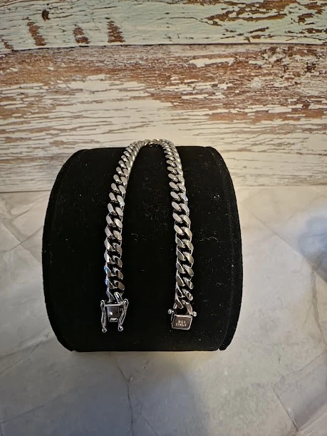 Pulsera Miami Cuban 8 pulgadas-6,5mm-25 gramos rodio negro sobre 925 Foto 4 de 4