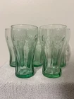 Vintage Libbey Coca-Cola Green Glass Soda Glasses 6” Tall , 16oz Set of 5