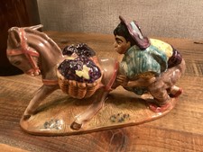 BESWICK - SPANIARD PUSHING A DONKEY FIGURINE - 1224 - RARE.