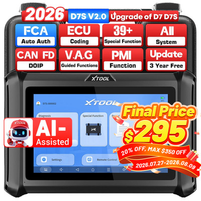 2026 XTOOL D7S V2.0 Full System Diagnostic Scanner Scan Tool E.CU Key Programmer