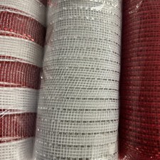 Holiday Lot 3 Rolls Decorative Mesh 10" W X 30 Ft perfect for Christmas Craft  