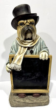 Bulldog Top Hat Scarf Coat Chalkboard Statue ...