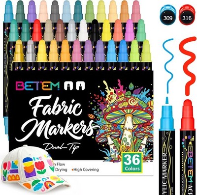 Artist-Quality 36 Color Dual Tip Acrylic Markers - Perfect Gift for Creatives