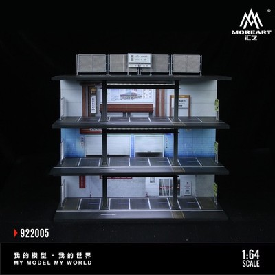 Diorama 1/64 Multi-storey Garage Model Car Parking Lot Scene Display Model Gift