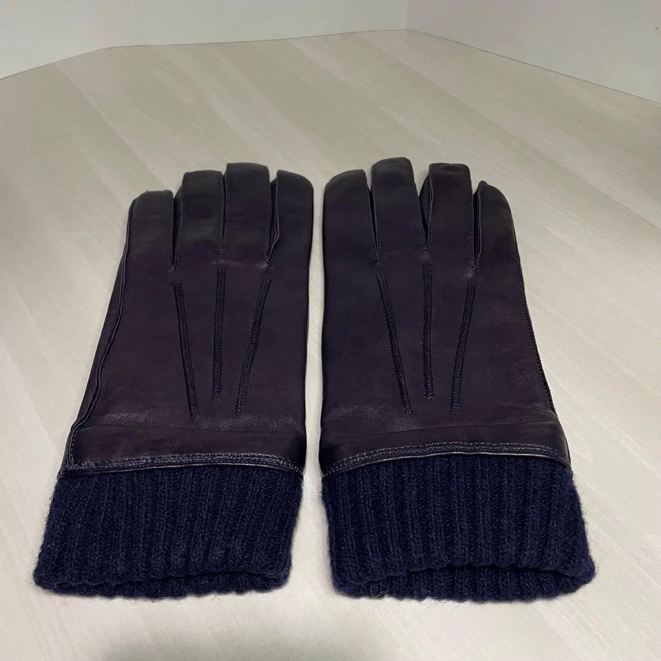 Guantes de piel de oveja de cachemir azul marino Bottega Veneta para hombre Foto 2 de 4