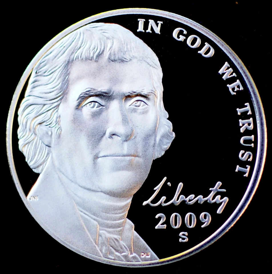 Juego de níquel P D S Jefferson 2009 prueba como nuevo y PD satinado en violonchelo o envoltura como nuevo Foto 2 de 4