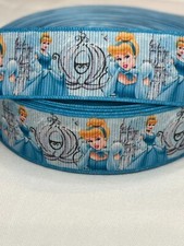1" Wide Cinderella Grosgrain Ribbon Princess Castle Carriage 1 Yard