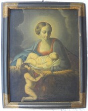 Madonna con Bambino e San Giovannino Olio su tela 88x66 + cornice SEICENTO '600