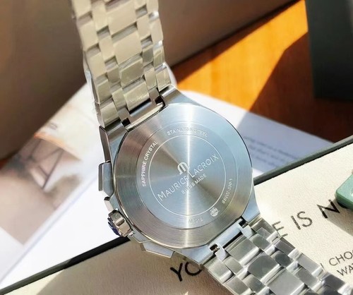 Maurice Lacroix Aikon Chrono Black Dial Silver Strap Watch AI1018-SS002-330-1 - 第 4/5 張圖片