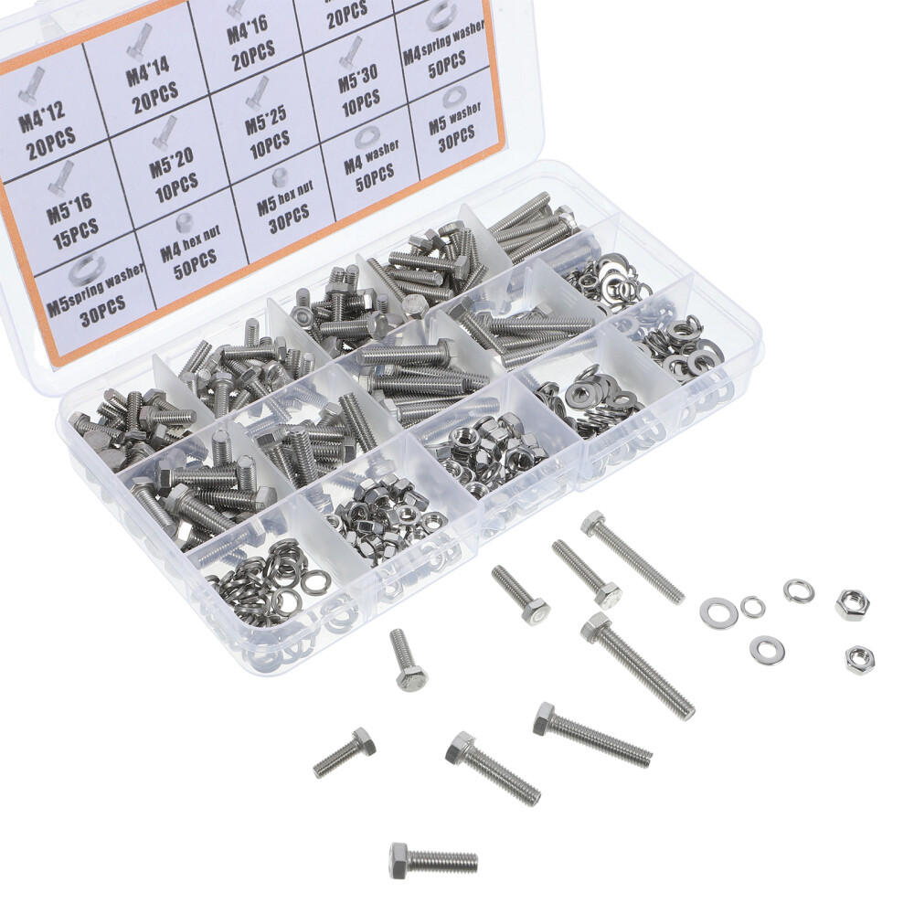 375pcs Bolt Assortment Heavy Duty Nuts Washer And Bolts Kit Assorted