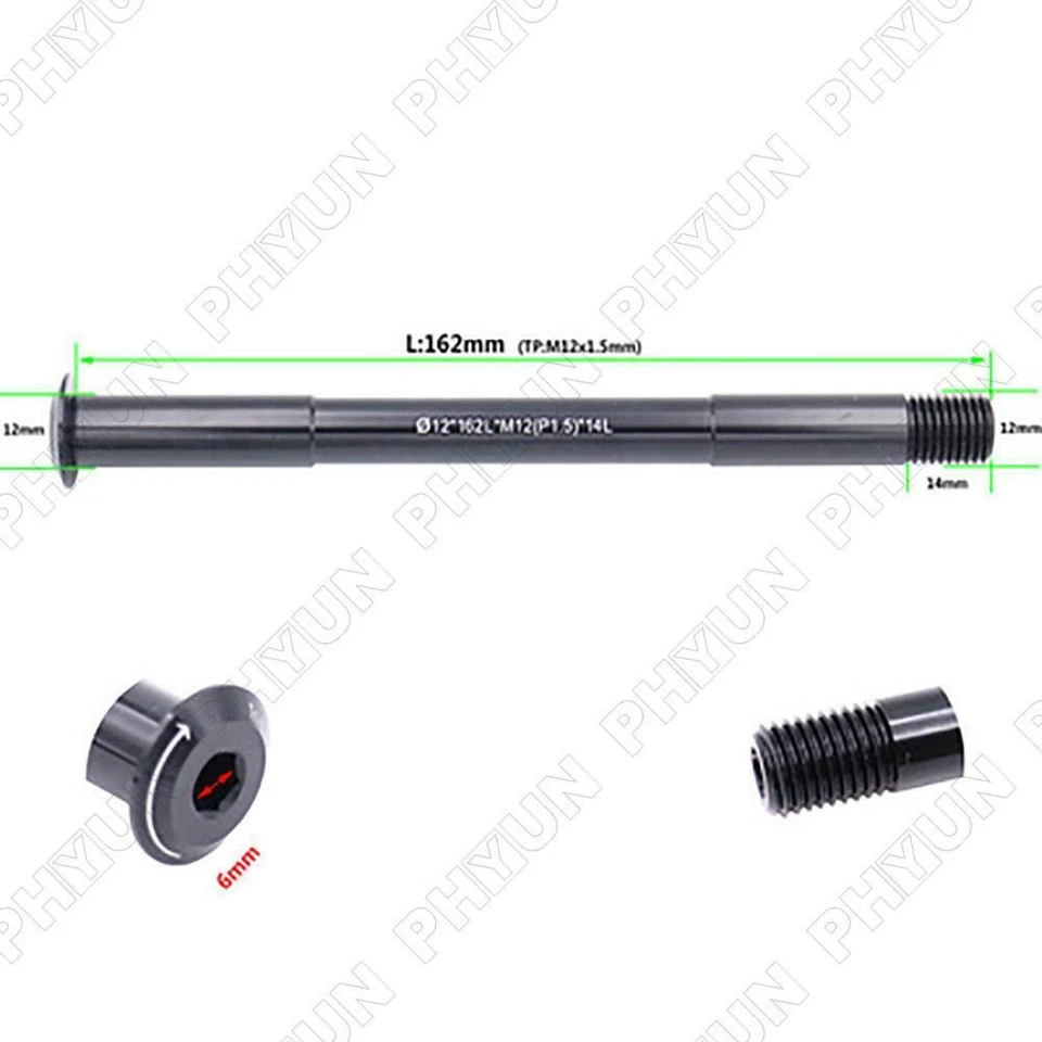 Thru Axle 12mm x 142mm Standard Thread Pitch 1.5mm For Mountain Bike Road Bike - Image 3 of 4