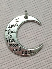 I Love You To The Moon And Back Silver Pendant