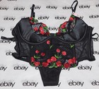 NEW Victoria's Secret Very Sexy Corset Bra Cherry Bomb 36B & Panty Set Large VS — photo 1