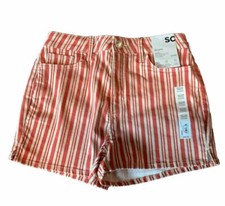 SO Juniors Teens High Rise Shorties Shorts Size 9 29 Red White Striped NWT