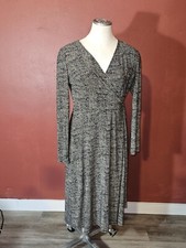 Chap’s Long Steve Slimming Printed Dress Black/White Size S  WCLTH