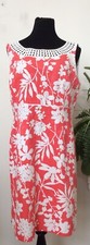 Tahari Women's Coral White Floral Lace Trim Sheath Dress Size 16 EUC! MSRP $178