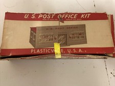J02B VINTAGE PLASTICVILLE O SCALE US POST OFFICE BUILDING OB