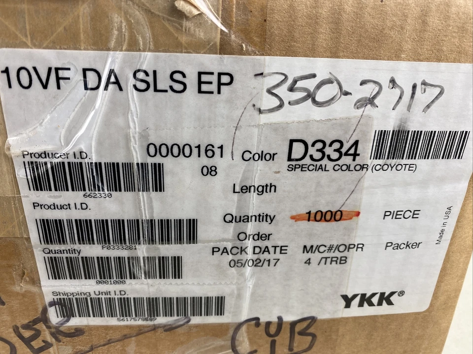 YKK Vislon 10V EE. UU. Coyote Marrón Militar Bloqueo Cantidad 2 Tiradores de Cremallera Hecho en EE. UU. Foto 2 de 2
