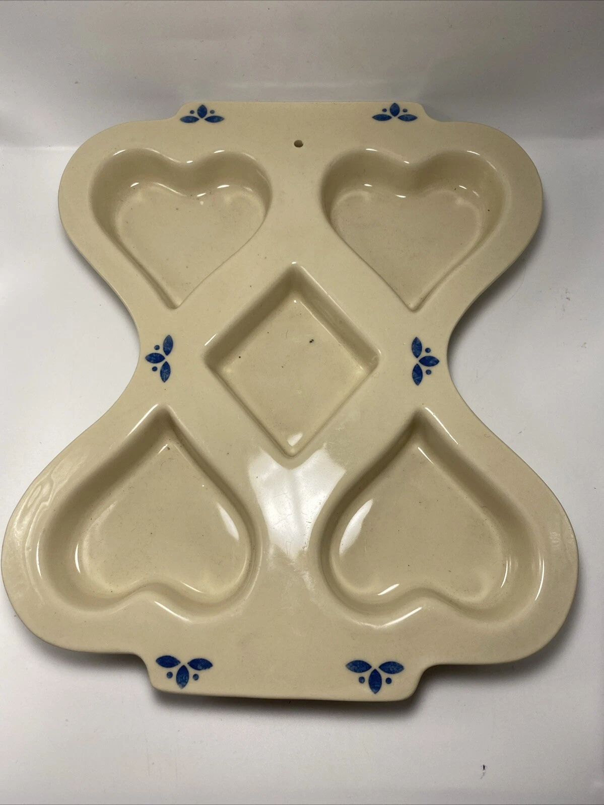 Vintage Friendship Pottery Roseville, Ohio heart mold muffin pan BB14