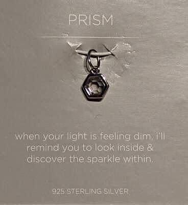 Sterling Silber 925 Origami Eule Anhänger Charm Neu Kristall Prisma funkelt innen
