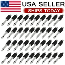 40 PACKS RCA Female Jack To 6.35mm 1/4" Male Mono Plug Audio Adapter Connector^