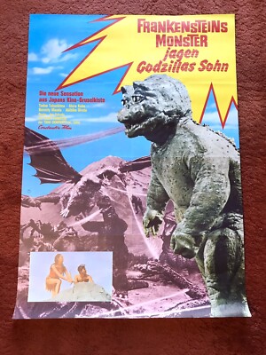 Frankensteins Monster jagen Godzillas Sohn Kinoplakat Poster A1, Godzilla, 1971