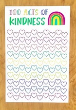 Kids Kindness Behavioral Chart With Dry Erase Marker  Hanging Supplies