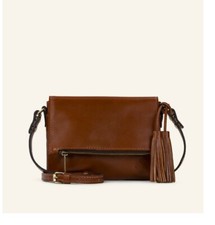 Patricia Nash Corfu Heritage Vintage leather small crossbody  dust bag TAN