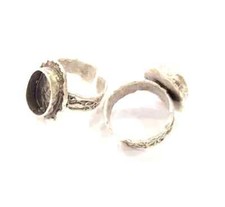 Silver Ring Setting Resin Blank Cabochon Base inlay Ring Mounting Adjustable