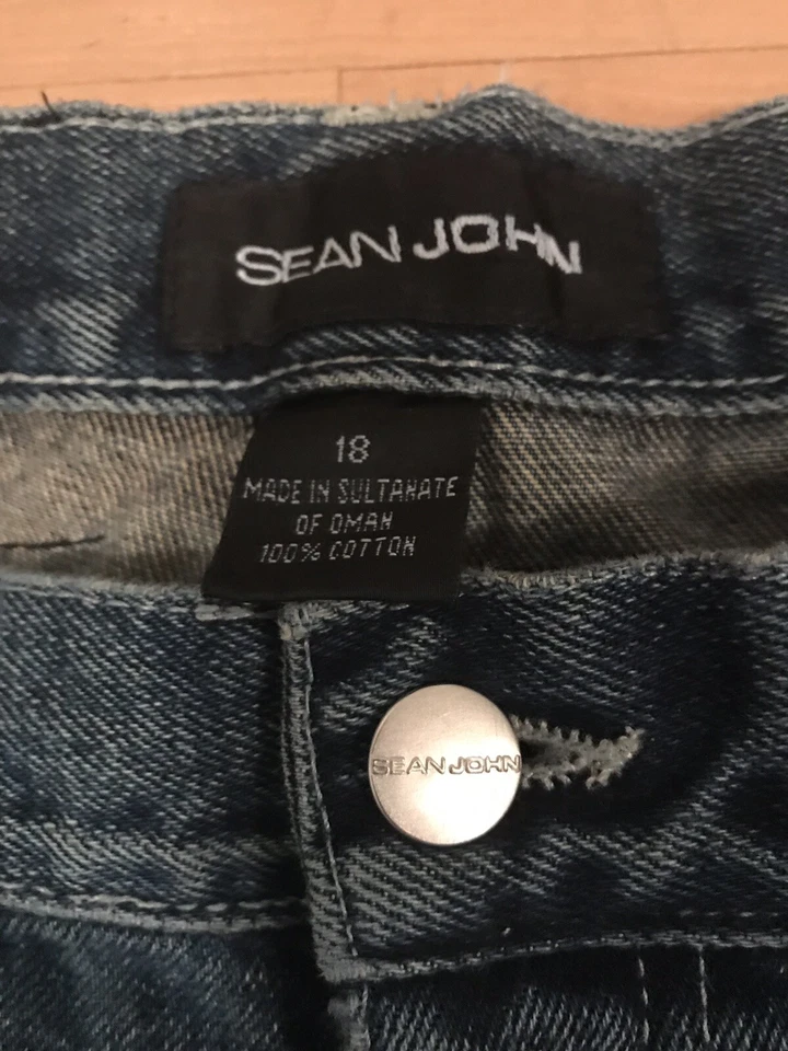 Pantalones de mezclilla azules Sean John para niños talla 18 100 % algodón estilo estilo RN # 50280 Foto 3 de 4