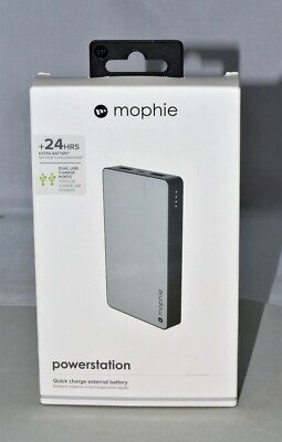 Mophie Powerstation 6000 MAH Schnell Laden Externe Akku Ladegerät 24 Hours Grau