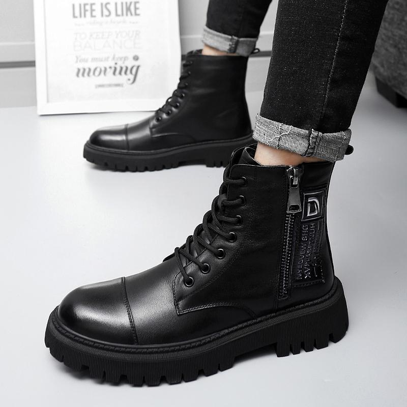 SAOLA Scarpe basse uomo formali tempo libero business creeper punta tonda zip laterale lavoro alte