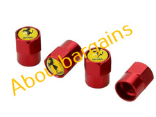 Ferrari 360 Portofino 488 GTB F430 GTS 355 Aluminum Valve Cap RED Wheel Tyre