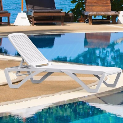 Domi Outdoor Pool Chaise Lounge Chair Set with Adjustable