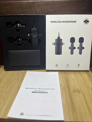 Dual Wireless microphone for iPhone iPad Professional Wireless Lavalier Microph.