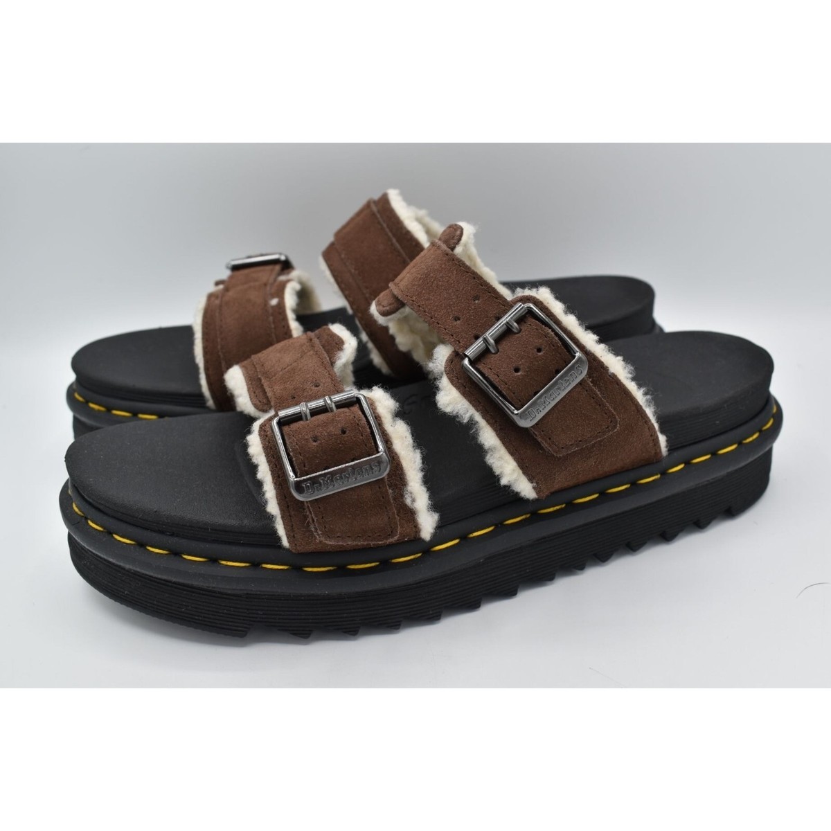 Dr Martens Mens Size 10 Myles Brown Suede Buckle Slide  display picture 1
