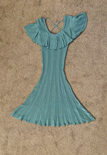 NWOT WOMEN’S SHEIN SHORT SLEEVE AQUA KNIT MAXI DRESS – SIZE XSMALL (2)