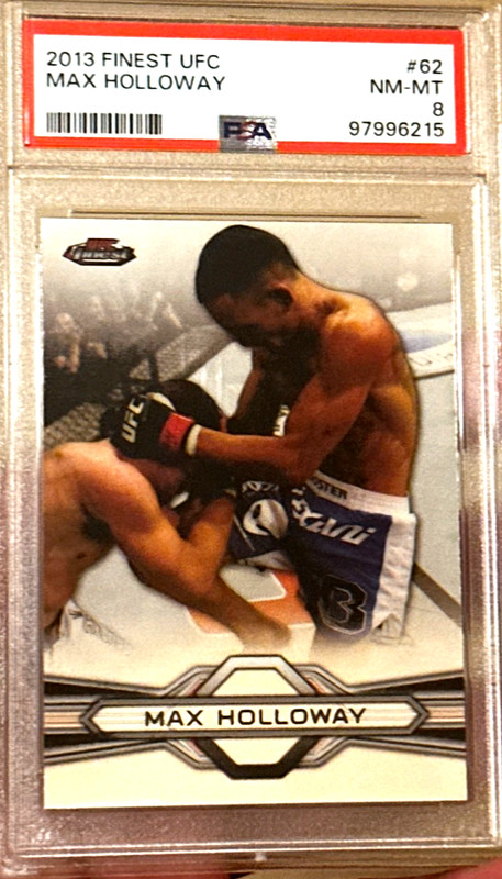 2013 Topps Finest Rookie Card UFC #62 Max Holloway PSA 8