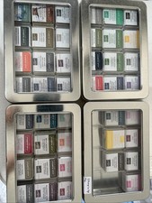 43 STAMPIN UP INK SPOTS Lot Mini Dye Ink Pad Cubes Used w/ Storage Containers