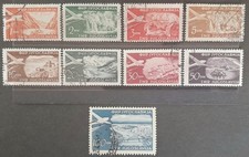 Yugoslavia 1951 Air Stamps 9 Used Values Inc 100d Grey Blue