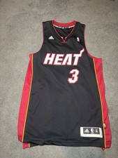 Adidas Dwyane Wade Miami Heat Jersey Mens Medium Black Red NBA Basketball